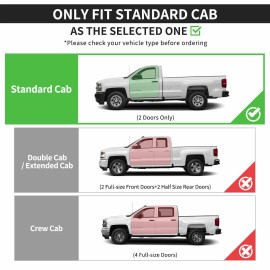 LEDKINGDOMUS 3" Nerf Bar for 99-18 Chevy Silverado/GMC Sierra 1500 2500 Regular Cab Side Step