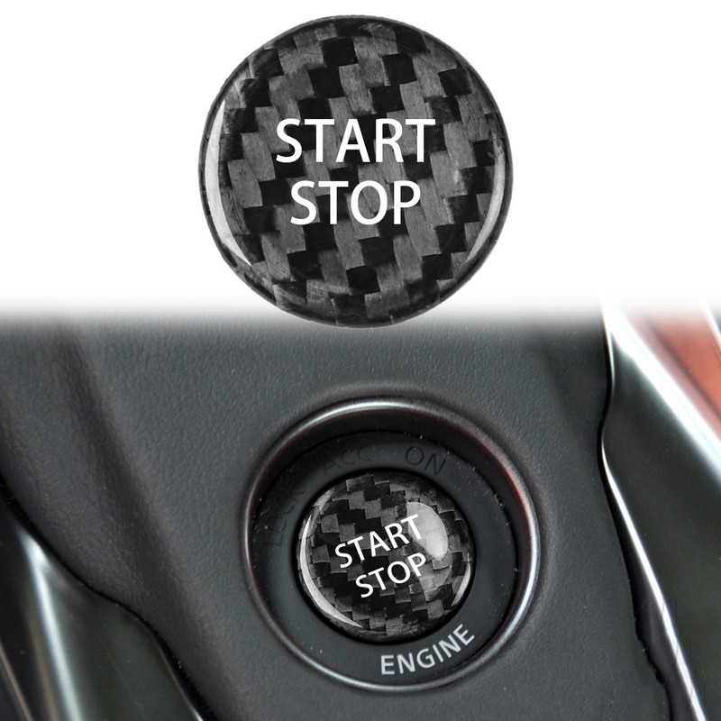 Push Start Button Cover Carbon Fiber Ignition Switch Button Cover
