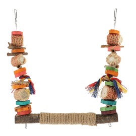 ORFOFE Wooden Bird Plaything Parrot Stand Rod Swing for Bird Cage Natural Chew Climbing Accessory for Cockatiels Lovebirds and More Fine Craftsmanship Fresh Design