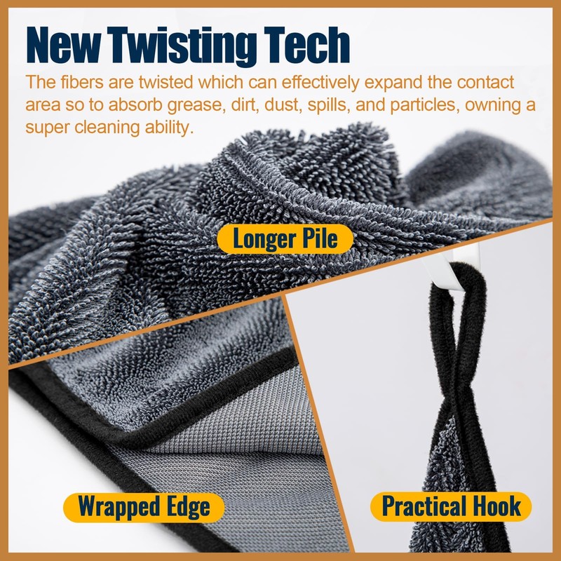 Microfiber Towels for Cars Drying Extra Large Super Absorbent Cleaning
