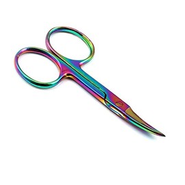 OdontoMed2011 Multi Color Rainbow Eyebrow Scissors Curved Facial Hair Remover Stainless Steel Makeup Tool