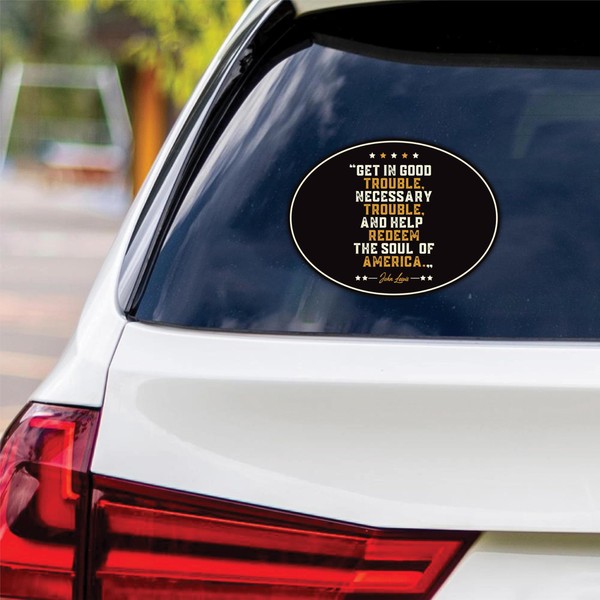 John Lewis Good Trouble Protest Vinyl Sticker, Resist Hate Decal,