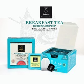 Ceylonzon Ceylon Breakfast Tea Classic Taste 50 Individually Foil-Wrapped Tea Bags 80g Experience with Natural Ceylon Tea, Relaxing and Fresh