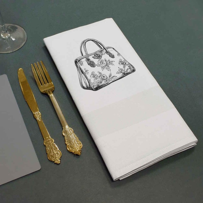 'Floral Handbag' Cotton Napkin/Dinner Cloth (NK00038603)