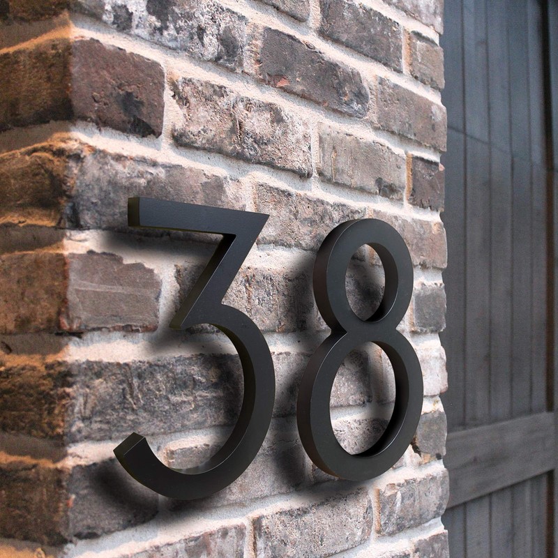 HASWARE Floating House Number 4 inch Stylish Door Numbers Alphabet