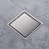 SISEHO Brushed Nickel Shower Drain 4 Inch Square for Bathroom