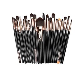 Bynetta Makeup Brushes 20 Pcs Professional Eye Shadow Set Powder Foundation Eyeshadow Eyeliner Lip Cosmetic Brushes with Soft Synthetic Wool (Black)