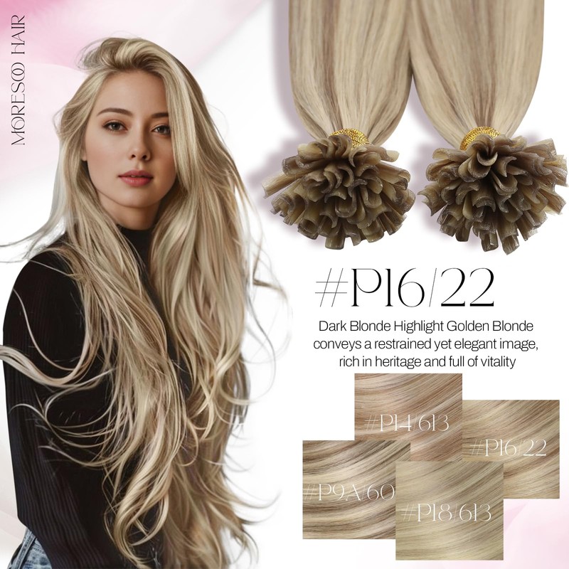 Moresoo Blonde Utip Hair Extensions Huamn Hair U Tip Hot