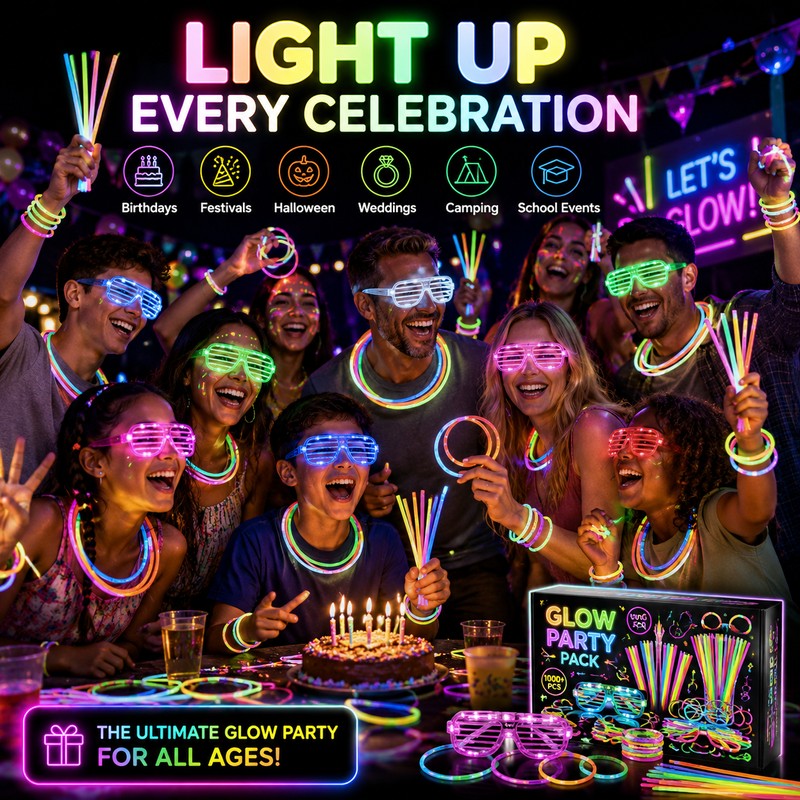 283-Piece Glow Party Favor Set for Night Events – LED