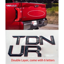 Unbranded 2022 2023 2024 Black Red Tailgat Emblem TUNDRA Tailgate Letters Insert Badge