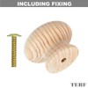 TERF® Traditional Unlacquered Pine Wooden Cupboard Cabinet Door Knob 50mm