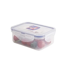 Lock & Lock HPL806 Rectangular Storage Container - Clear/Blue, 350 ml