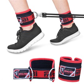 Farabi Ankle Strap with D Ring Cuff Hook-and-Loop Closure Fitness Thigh Pull straps Pair