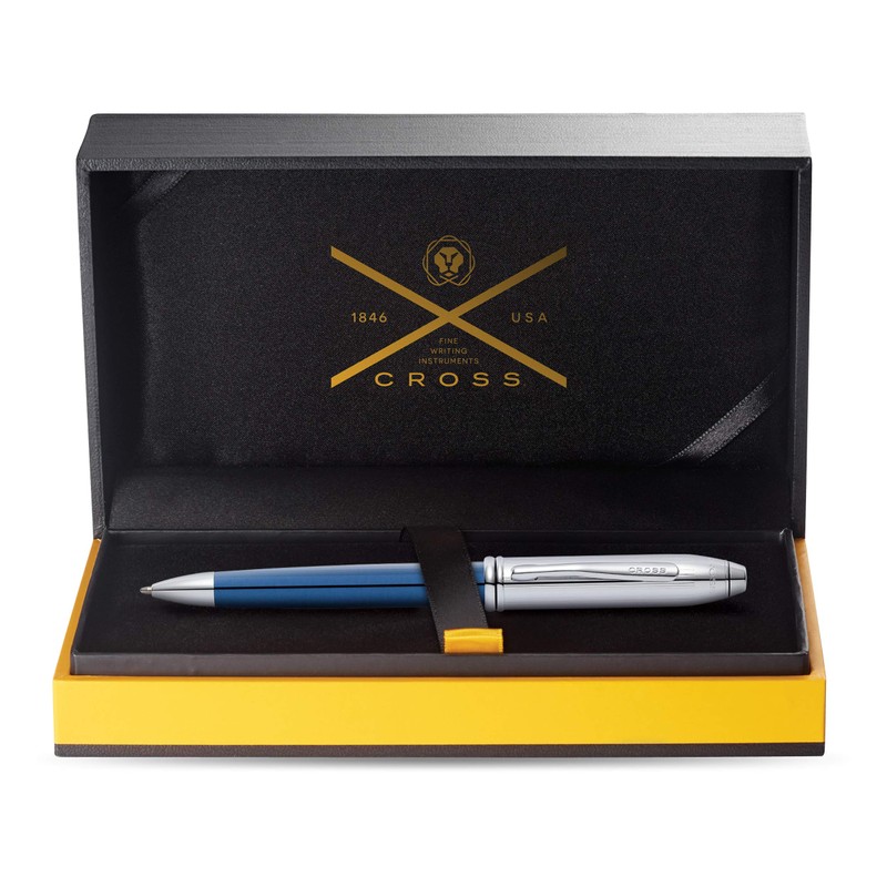 Cross Townsend Limited Edition Ballpoint Pen - Blue Chrome