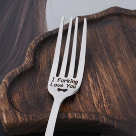 Funny Couple Fork Gift for Girlfriend Boyfriend Valentines Birthday Gifts for Husband Wife Wedding Anniversary Presents for Men Women Hubby Wifey Love You Gifts for Fiance Fiancee Dinner Forks