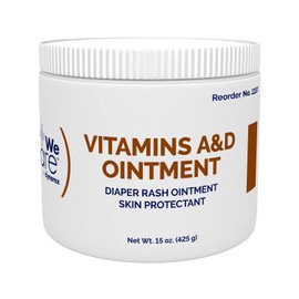 Dynarex Vitamins A & D Ointment, Ointment with Vitamin A and Vitamin D Skin Protectant, for Diaper Rash and Discomfort, White, 15 oz Jar
