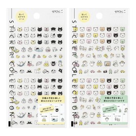 Midori 82685006 82686006 Notebook Sticker Emoji Cat Pattern + Bear Pattern 2 Types