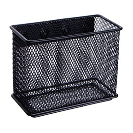 dedoot Magnetic Holder Locker Magnetic Pen Holder Magnetic Pencil Holder Strong Magnetic Holder for Whiteboard Marker, 4.7x2.3x3.7inch Black Mesh Magnetic Holder for Fridge, Sponge, Recipe, Beverage