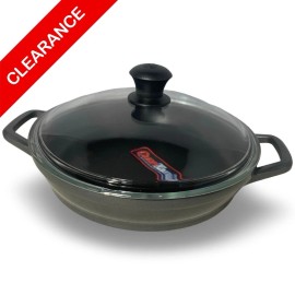 Gourmet Standard 9.5” Everyday Pan w/ Glass Lid Cast Aluminum Nonstick Cookware