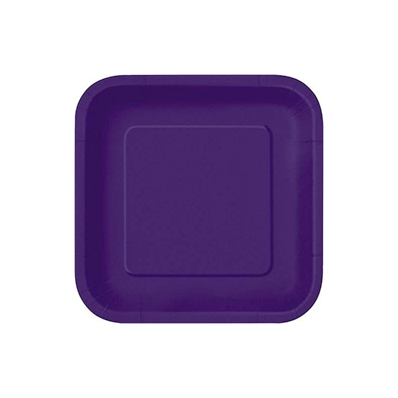 Unique 33040 7" Square Dessert Plates | Deep Purple Color