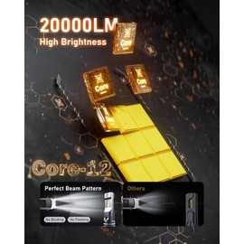 Hikari 2025 Core 40000LM 9005/HB3 & 9006/HB4 LED Fog Light, 45W Core LED Fog Light, 6000K Cool White, IP68 Waterproof,Plug & PlayPack of 4