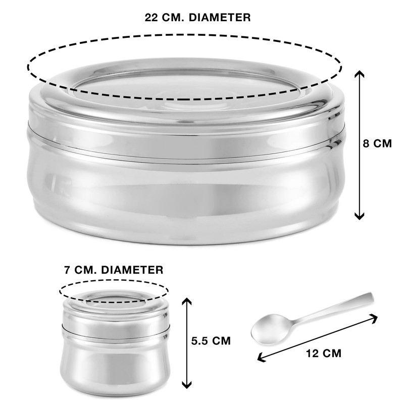 KSJONE Large 22cm Premium Spice Tin Masala or Dry Fruit
