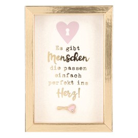 Depesche 11625-017 Photo Frame with Compliment, Small Decorative Frame with Pretty Saying, Approx. 8.4 x 5.8 x 1.9 cm, Ideal as a Gift or Small Gift, Gold