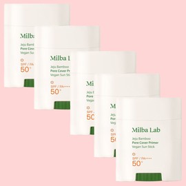 Milva Lab Jeju Bamboo Pore Cover Primer Sun Stick SPF50+ PA++++, 20g, 5 pieces / 밀바랩 제주 대나무 모공 커버 프라이머 선스틱 SPF50+ PA++++, 20g, 5개