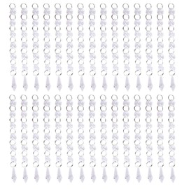 HERCHR Pack of 30 Chandelier Crystal Beads, Hanging Crystal Pendant for Chandelier Pearl Lamp Chain, Christmas Tree Wedding Party Decoration