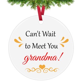 New Grandma Christmas Ornaments Promoted to Grandma Gifts Grandma Announcement Gift New Baby Reveal Gift For Grandma Grandmother Baby Pregnancy Announcement Gift for New Grandmother Ceramic Ornament