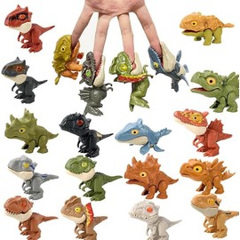 MBVBN Juguetes de Dinosaurio para morder los Dedos, Paquete de 20 Juguetes para morder los Dedos de Dinosaurio, Juegos de Rompecabezas Familiares, Col