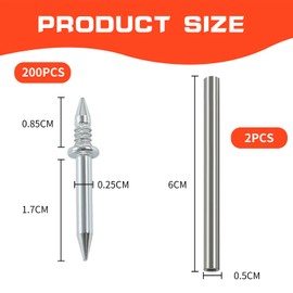 200 Pcs Skirting Board Nails, Double-Head Skirting Seamless Nails, for Woodworking and Home Improvement, Stainless Steel Nails