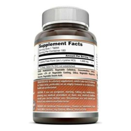 L-lisina 100% Pura 180 Capsulas 1000mg Aminoacido Eg Ll7 Sin Sabor