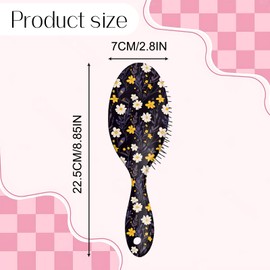 Miwasion Detangler Hair Brush,Glide Through Tangles with Ease,Cute Detangling Hair Brushes,Ease For Girls,Women,Boys,Men,Wet & Dry Hair(Yellow White Daisy)