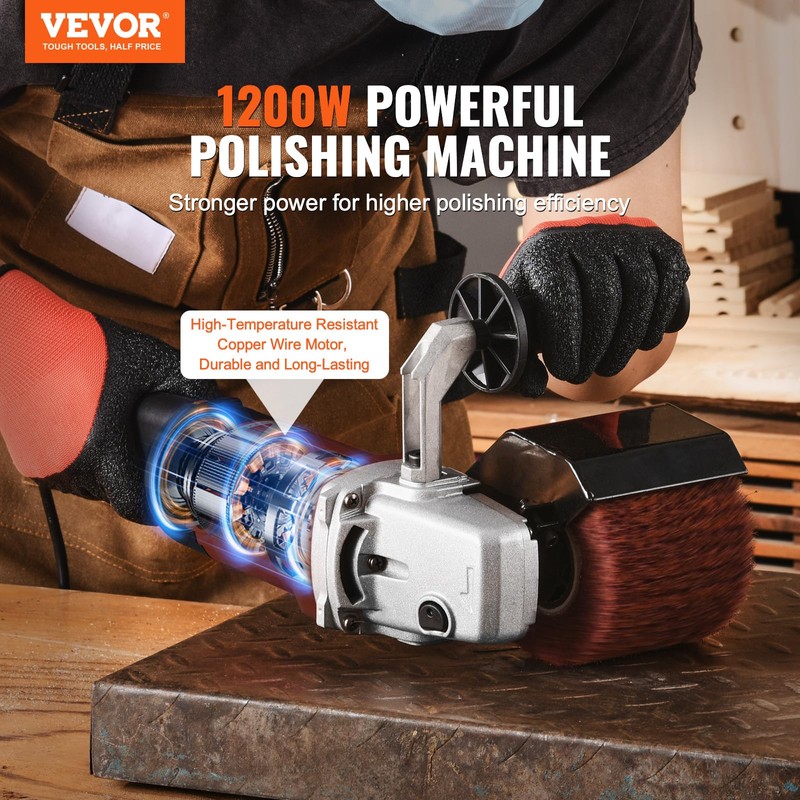 VEVOR Burnishing Polishing Machine, 1200W 6 Variable Speed Surface Conditioning