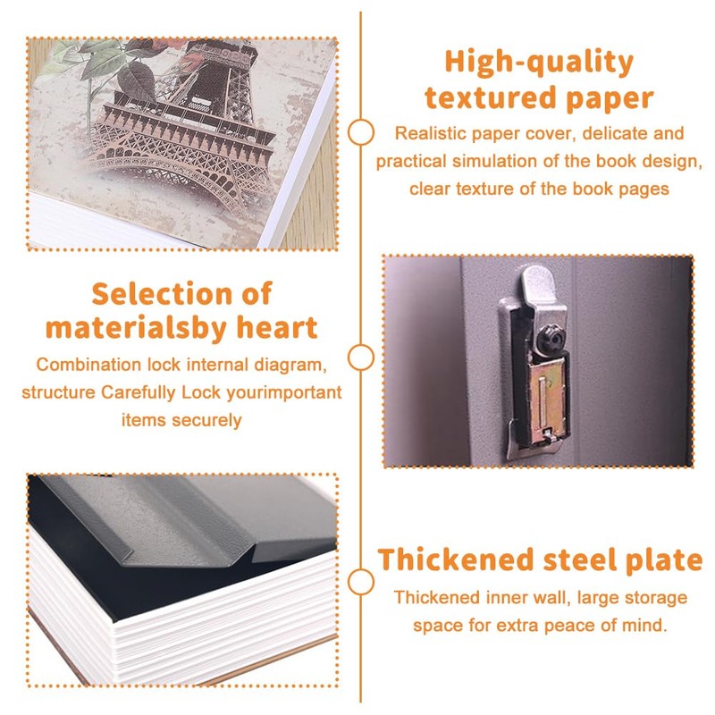 DAJASD Book Safe with Combination Lock, 24 x 15.5 x