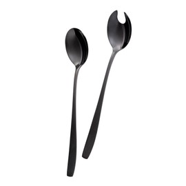 GRÄWE Königstein Salad Servers Set 2-Piece Black 18/0 Stainless Steel Polished Dishwasher Safe Serving Spoon in Timeless Design