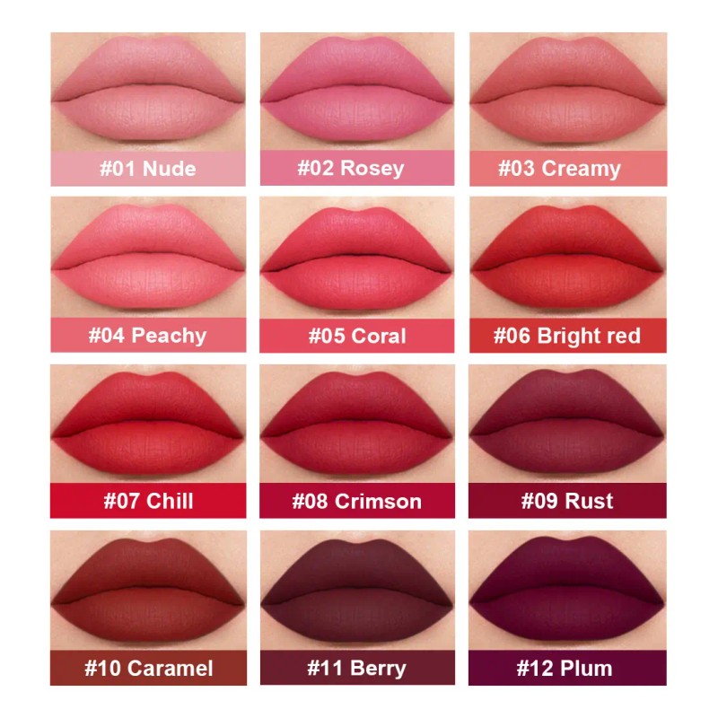 6-color Long-lasting Matte Lip Gloss Set