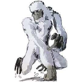 SP12156 Yeti Abominable Snowman Running Cardboard Cutout Standee Standup