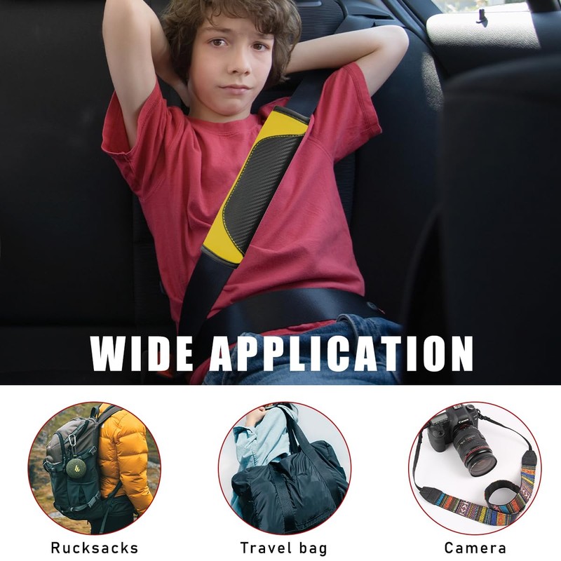 Yourkar 2PCS Car Seat Belt Cover, Soft Leather Safety Belt