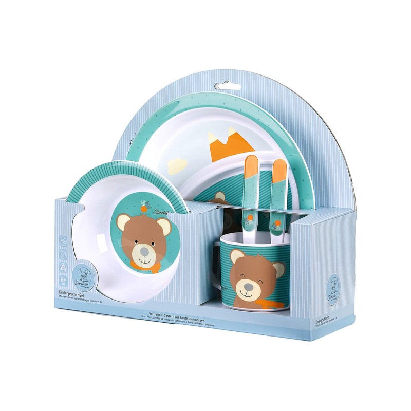 Sterntaler Tableware Set Ben, Plate, Bowl, Cup, Spoon, Fork, Age: