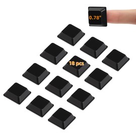 Furnigear Rubber Feet Self Adhesive Rubber Pads Door Bumpers Large - Stick on Rubber Feet for Electronics, Speakers, Furnitures, Appliances, Audio Equipment, Laptop - Black Tall Square (18pcs)