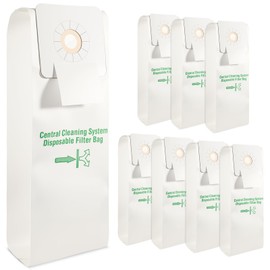 8 Pack 391 Central Vacuum Bags Compatible with Nutone Cental 391, 3918, 44186, CV350, CV351, CV352, CV353, CV400, CV450, CV553, CV653, CV750 Models