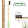 NUDUKO Biodegradable Charcoal Toothbrush Bamboo Toothbrushes - 6 Pack Eco-Friendly,