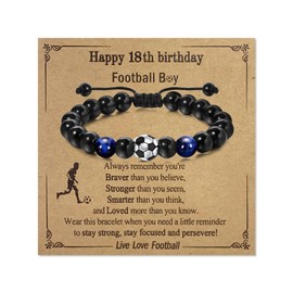 Toplstud Football Gift Bracelets for Boys - 18th Birthday Gifts for Boys - Football Birthday Presents for Son Grandson Brother Friend Nephew - Bracelets for 18-Year-Old Boy