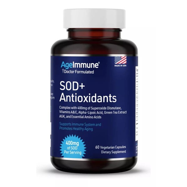 AgeImmune Sod Superóxido Dismutasa 400 Mg Antioxidante Hecho En Usa