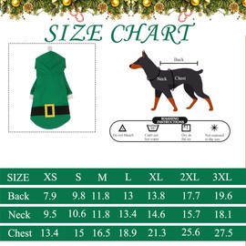 Impoosy Pet Christmas Shirt Dog Elf Hoodies Cat Santa Costume Puppy Merry Chrismtas Gift Cat Funny Soft Cotton Clothes (X-Large)