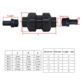 Check Valve with Hose Nozzles Ball Check Valve Backflow Valve Backflow Valve PVC Disposable Valve Pool