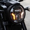 SINLIRU 7inch Round Headligt 7" Motorcycle White DRL Amber Turn