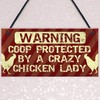RED OCEAN Beware Of The Chickens Sign Chicken Sign For
